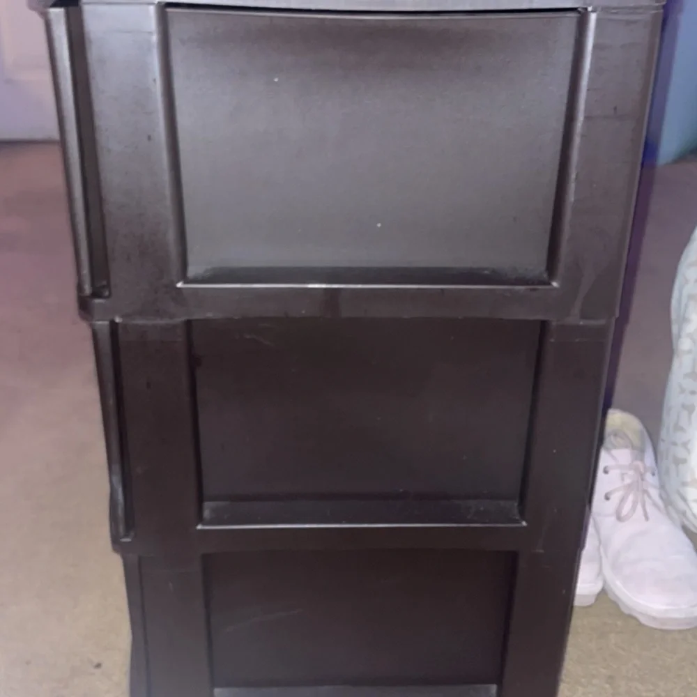 This is a three tower dresser it is used it is a little broken on the one side.